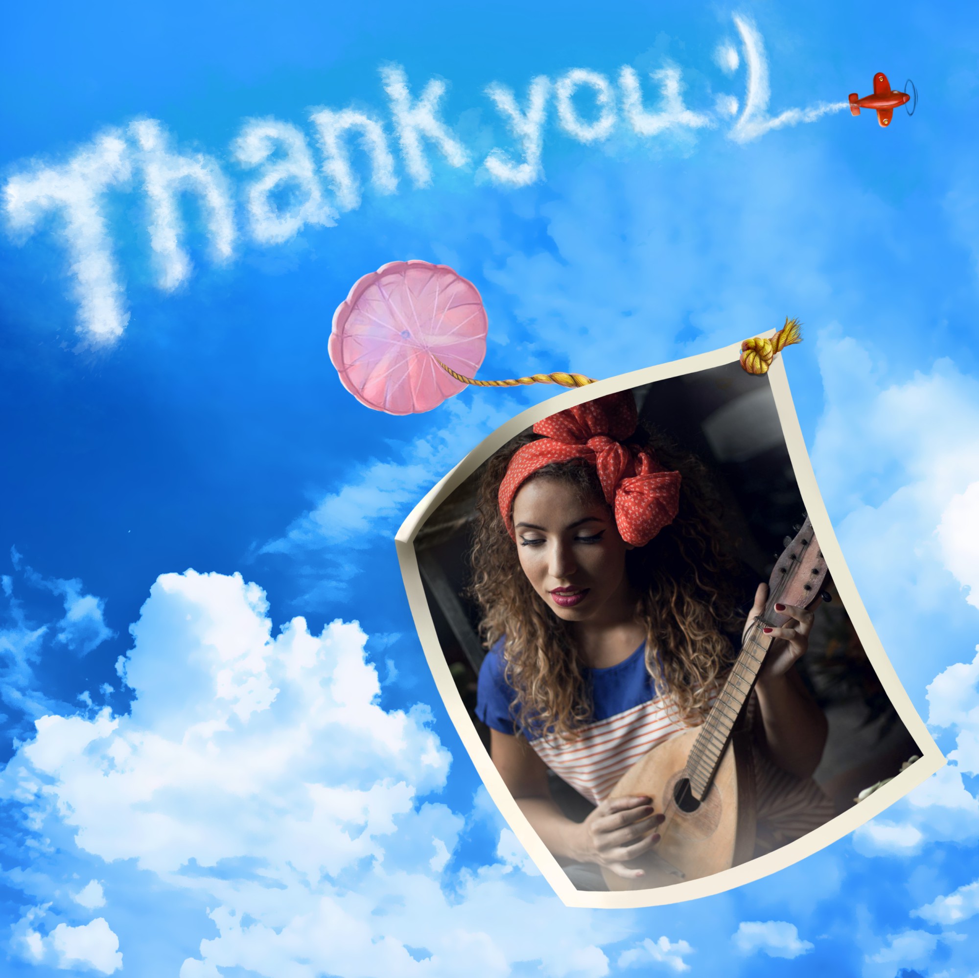 Thank you card created out of users' photo