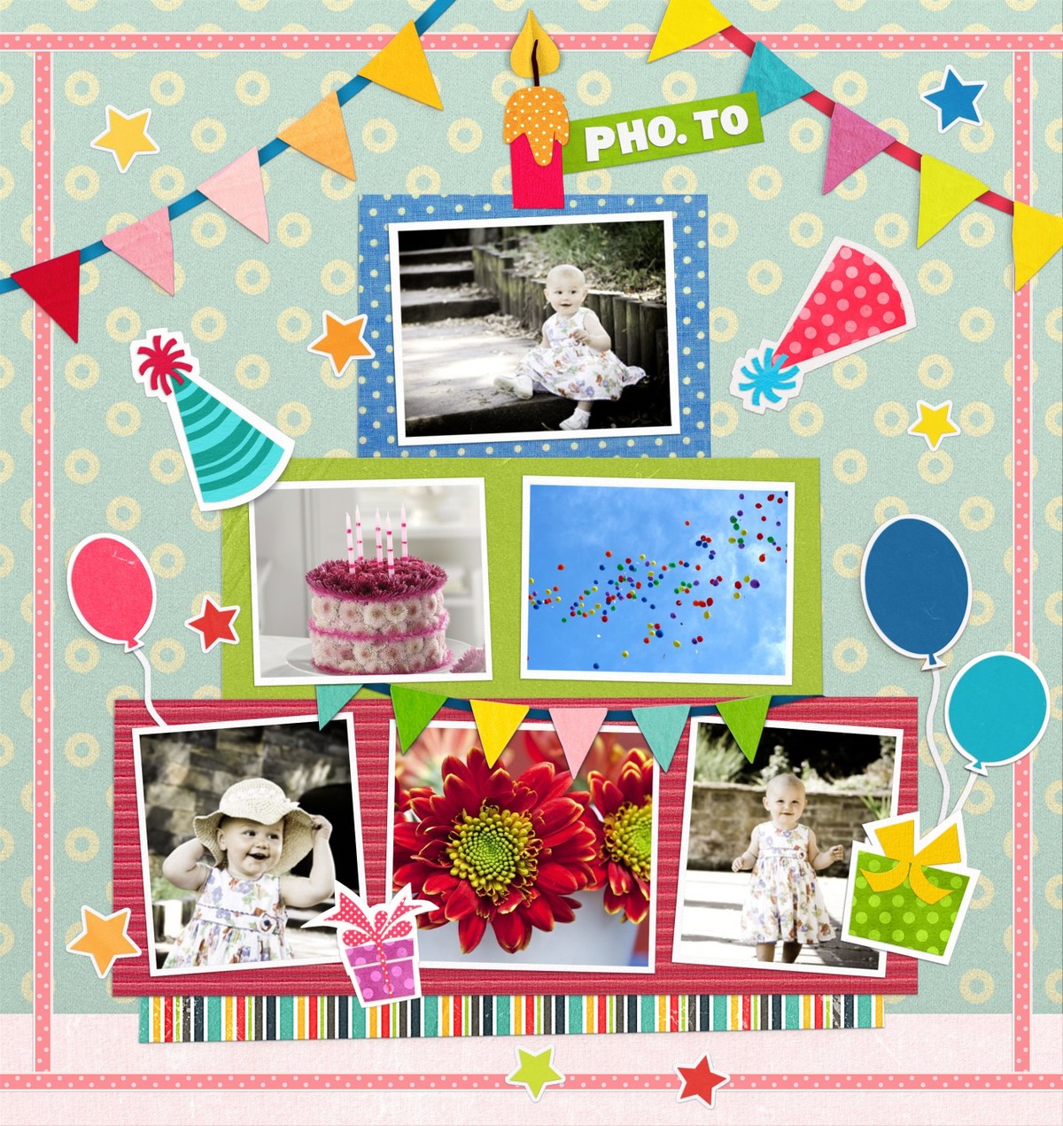 A birtday photo collage for one little girl