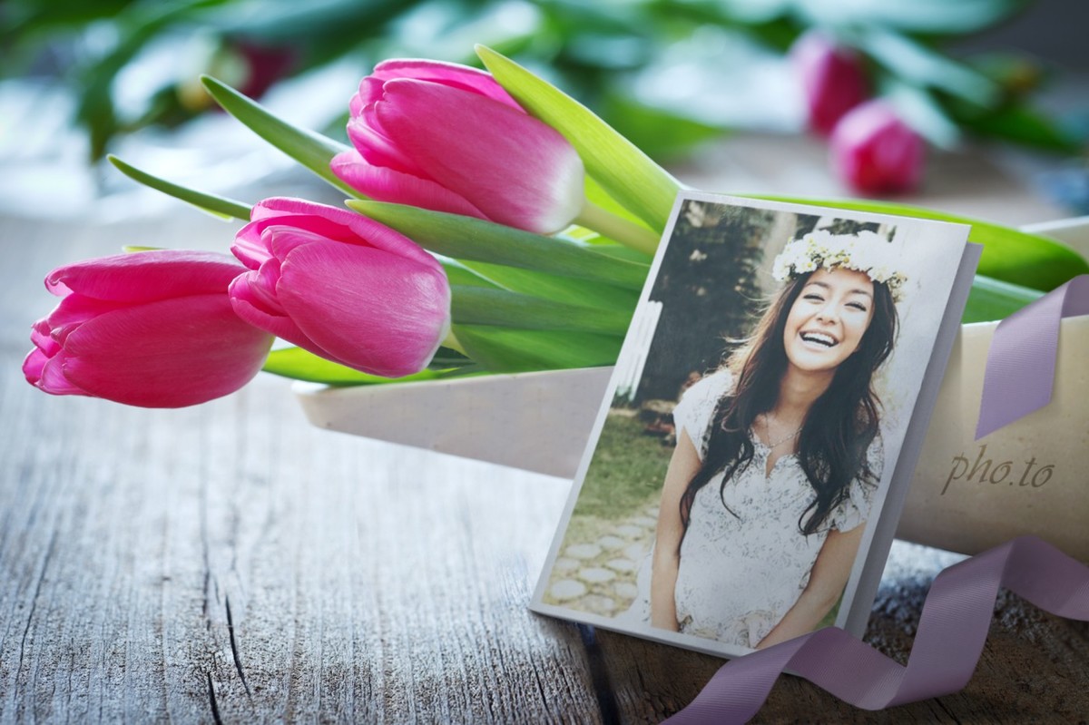 How to make a personalized birthday card from photo with flowers