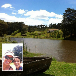 Mother and child take selfie enjoying their boat trip