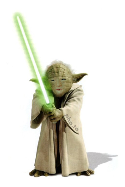 Yoda from Star Wars face photo montage