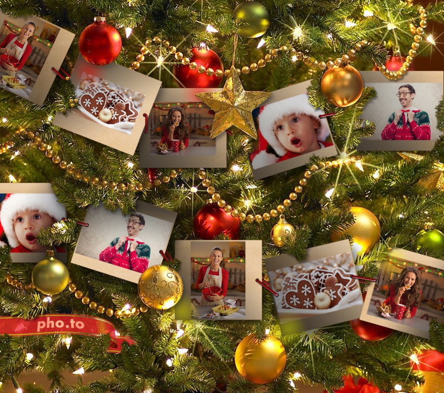 Christmas photo frame for many holiday photos