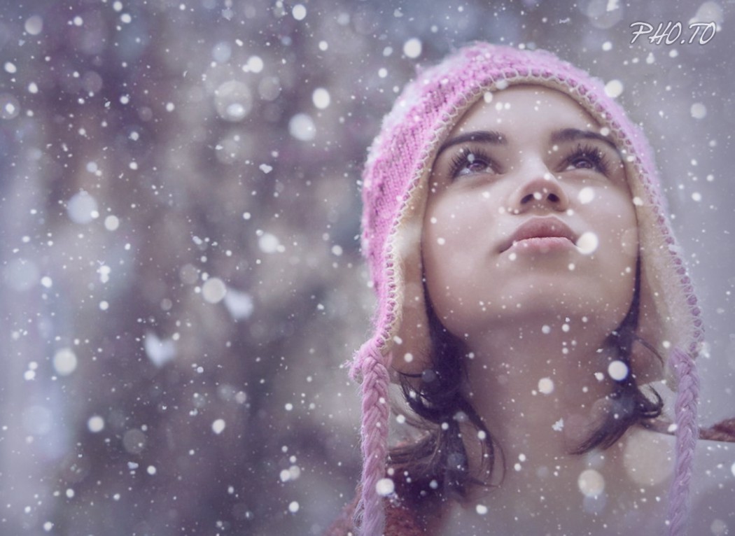 Add the snow bokeh photo effect to winter photos online