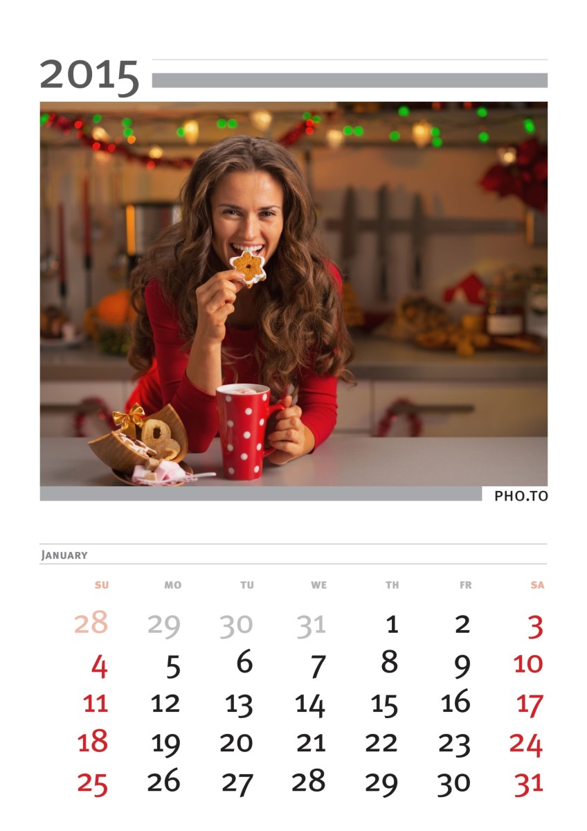 Make a flip photo calendar for the upcoming year 2015