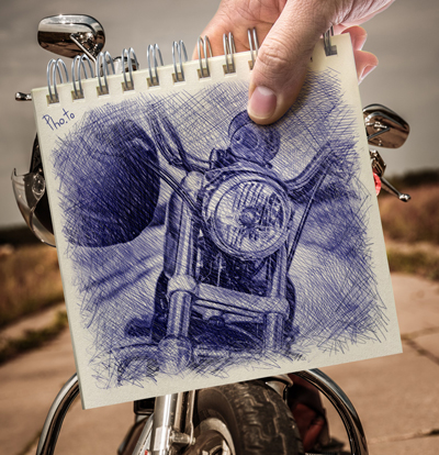 Turn part of a photo into a stylish ballpoint drawing