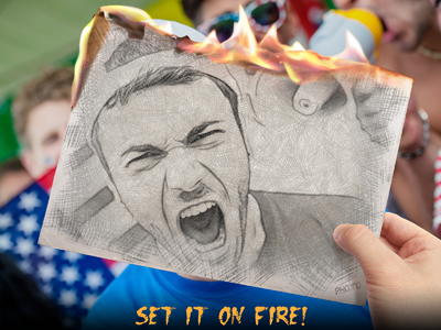 Don't hide your emotion: set them on fire with the burning sketch effect