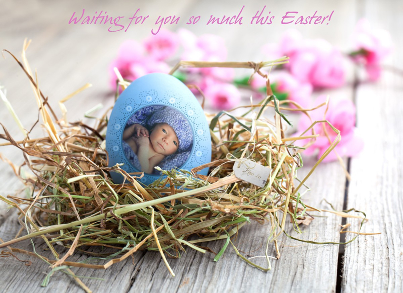 An DIY Easter egg photo card