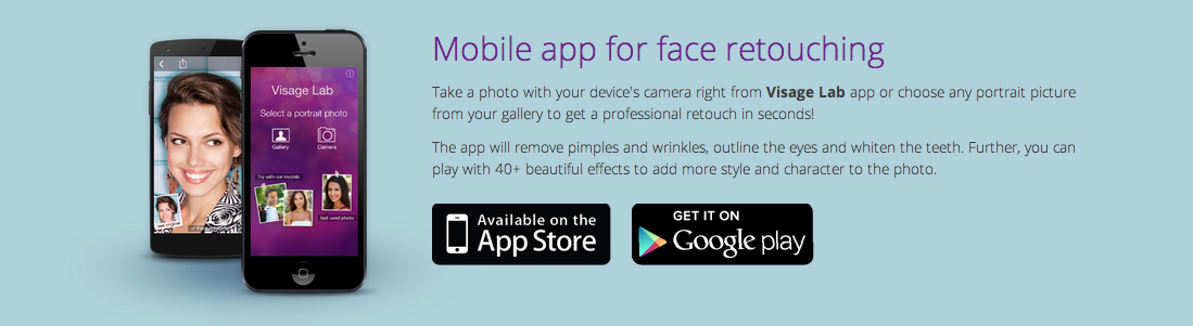 Mobile app for face and skin retouch