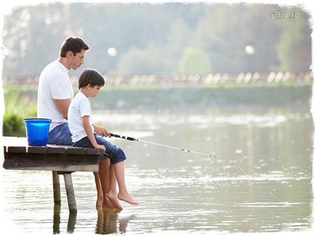 Father and son fishing