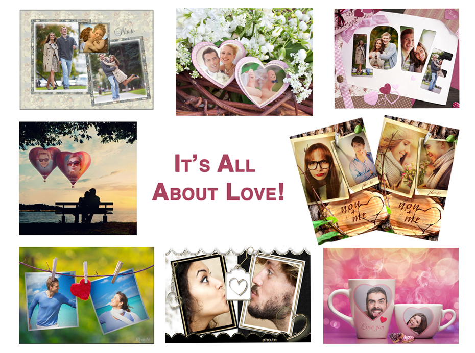 Couple photo frames and romantic photo effects for all who are in love on February 14, 2015