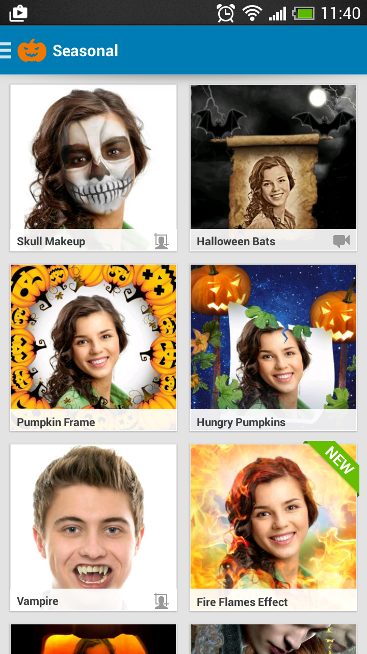 A free mobile photo editor gets a new Halloween update with 30 creepy and funny photo frames and effects