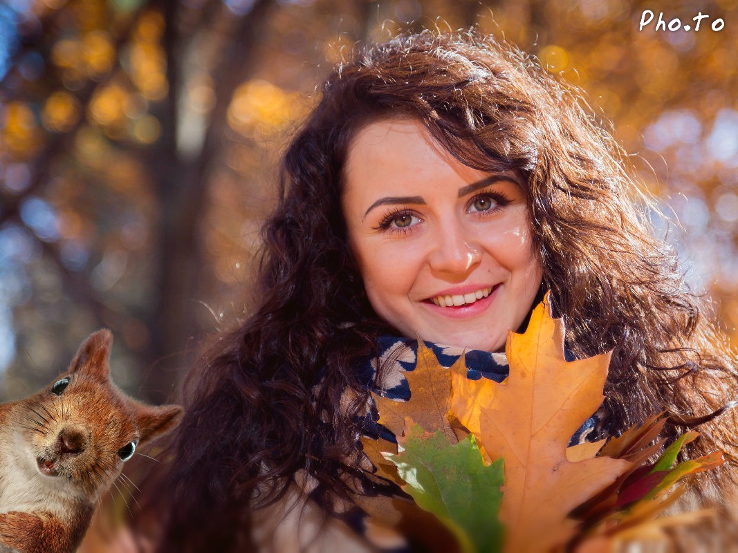 The squirrel photobomb adds a little curious squirrel to any of your photos