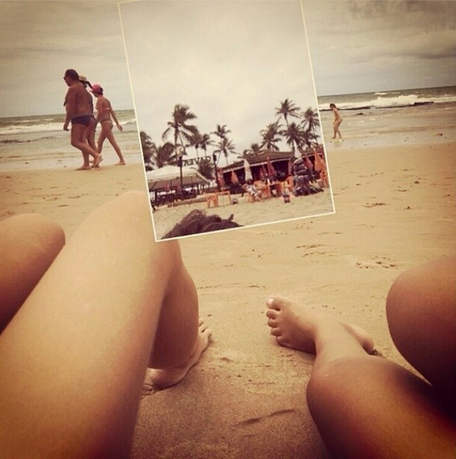 Girls relax on the beach