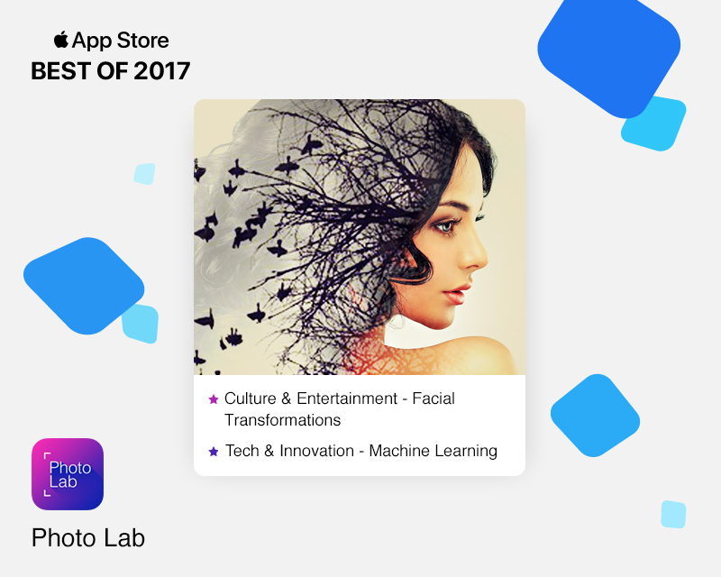 Photo Lab app as featured on iTunes in 2017