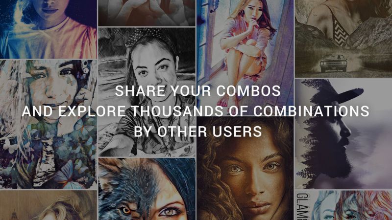 Share your combo to Photo Lab community and explore others' combos!