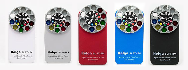 The Holga kit with a number of detachable lenses for mobile phones