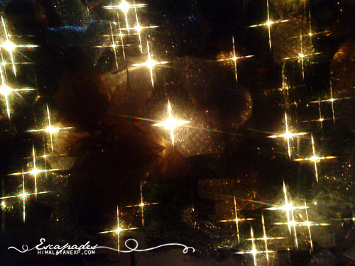 Photo of night city lights taken with Jelly spark lenses to add bokeh effect