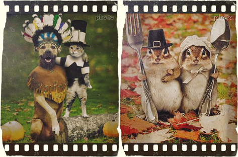 Happy Thanksgiving artistic photo card personalized with short text wishes