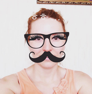 Add funny glasses and mustache to your photo