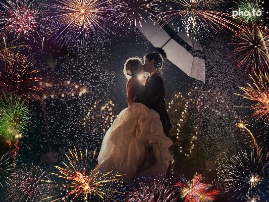 Add fireworks to your wedding, even if only in a photo.