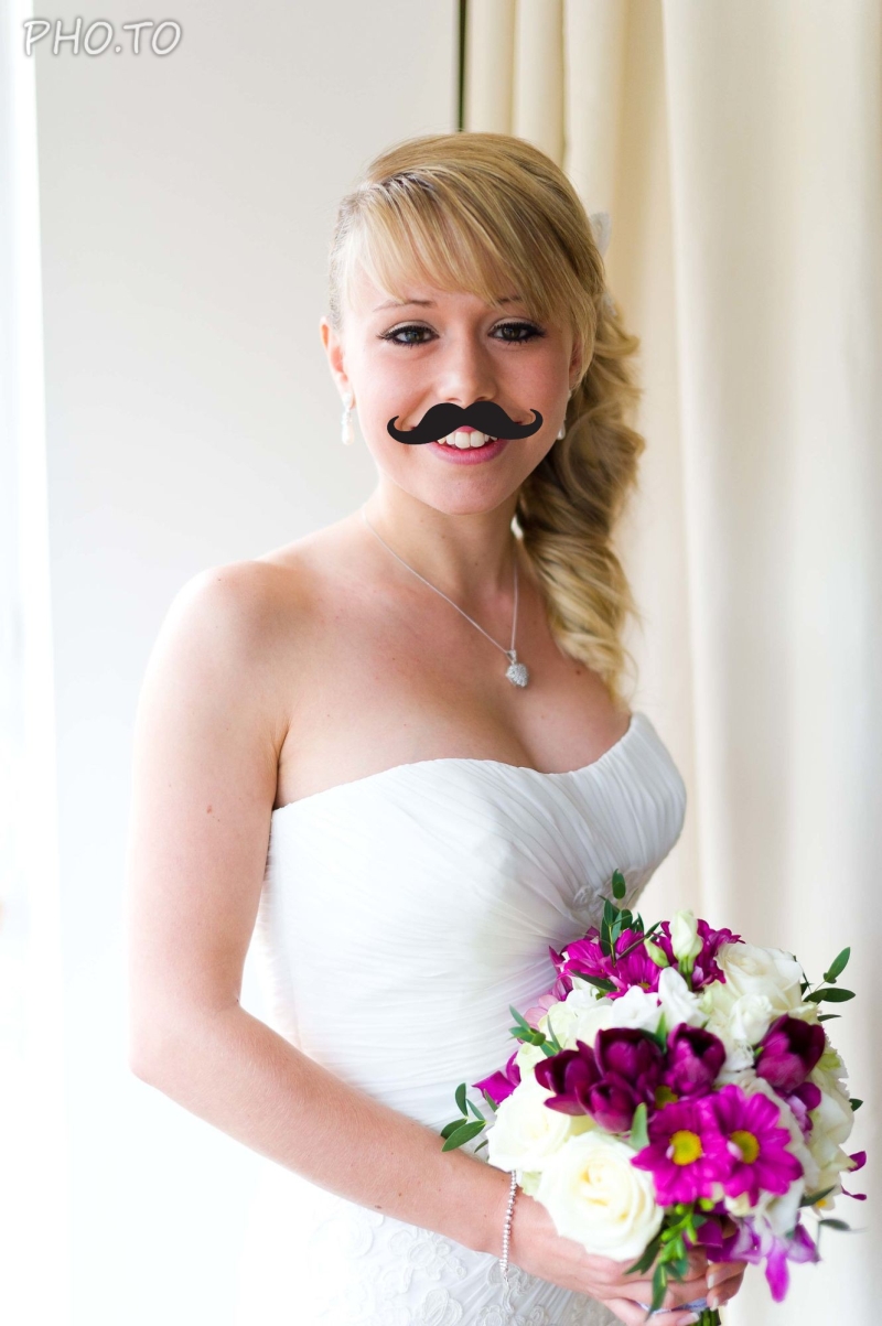 Hipster mustache for a bride.