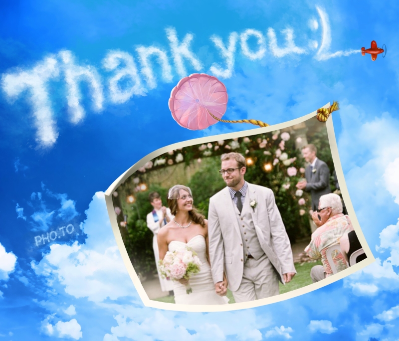 Easily make a thank you wedding card with your photo