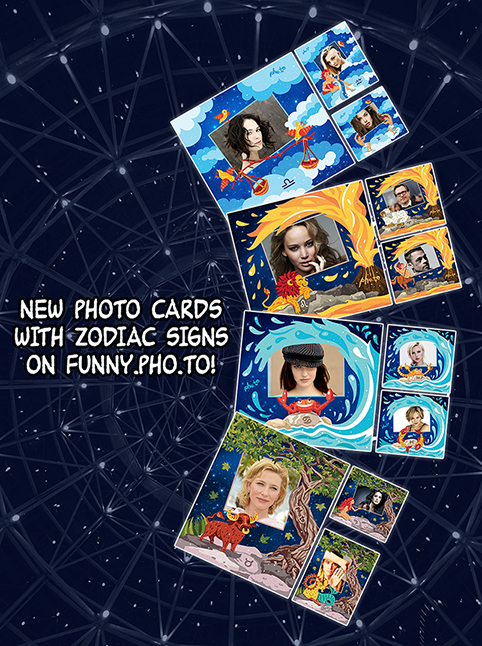 New free photo frames with Zodiac signs by an online photo editor Funny.Pho.to