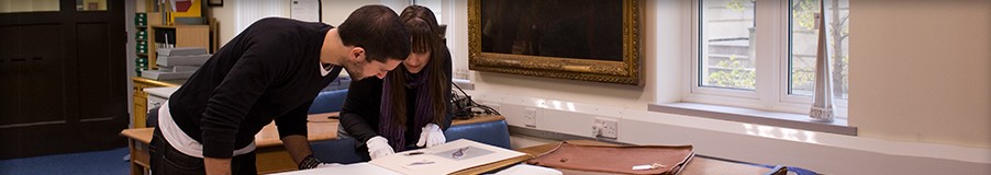 Post-graduate volunteers working on an Archive project