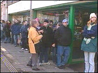 queue at the stadium