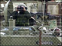 Israeli soldier at the Lebanese border