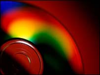 Close-up of compact disc, Eyewire