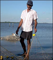 Luis, a fisherman on the Uruguayan side of the river