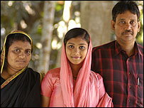 Rubiya with her parents