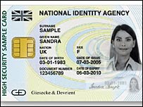 An example of an ID card as it could look in the UK