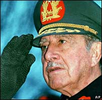 Gen Pinochet in a 1989 photo, a year before he left office