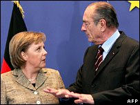 Angela Merkel and Jacques Chirac