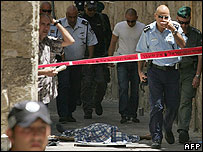 Scene of the shooting in Jerusalem