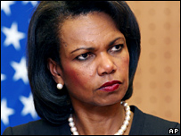 US Secretary of State Condoleezza Rice