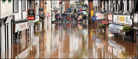 Flooded town