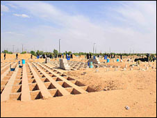 Spaces for graves at Behesht-e-Zahra cemetery in Tehran