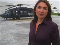 Katya Adler at Mexico's Federal Police operational headquarters in Mexico City