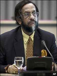 IPCC chairman Rajendra Pachauri appearing before the InterAcademy reivew panel (Image: AP)