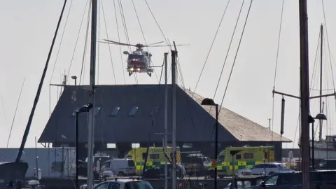 Andrew Gibson Air ambulance at scene 