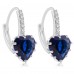 7.33 CARAT Blue Lab-Created Sapphire Rhodium Plated Tri-Set