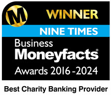 Winner of the Business Moneyfacts Awards 2016-2024 for best charity banking provider