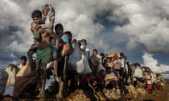 Rohingya refugees on their harrowing journey to the camp at Cox's Bazar, Bangladesh, 9 October 2017