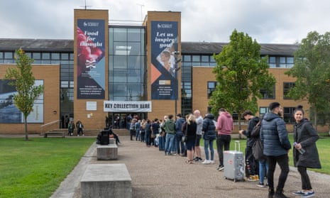 New students arrive at the University of Surrey in Guildford.