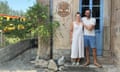 Abby and Alastair outside their train station in southern France.