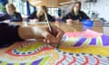 Children drawing in an art class