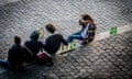 Teenagers drinking beer